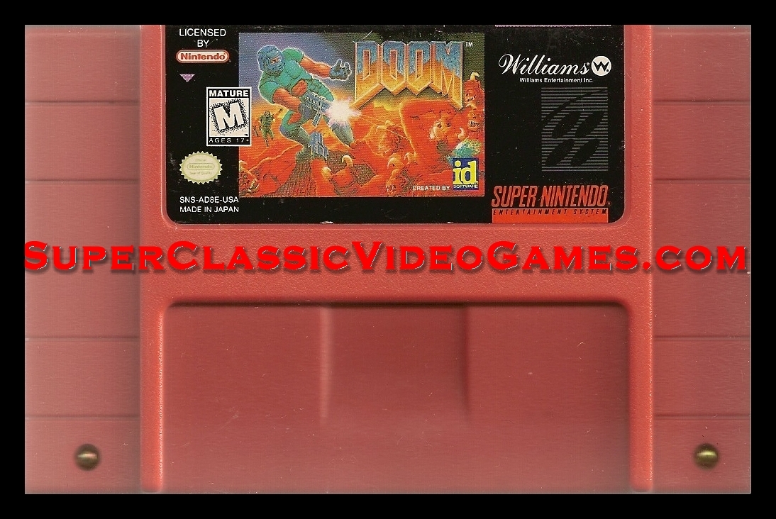 Doom SNES cartridge for sale.