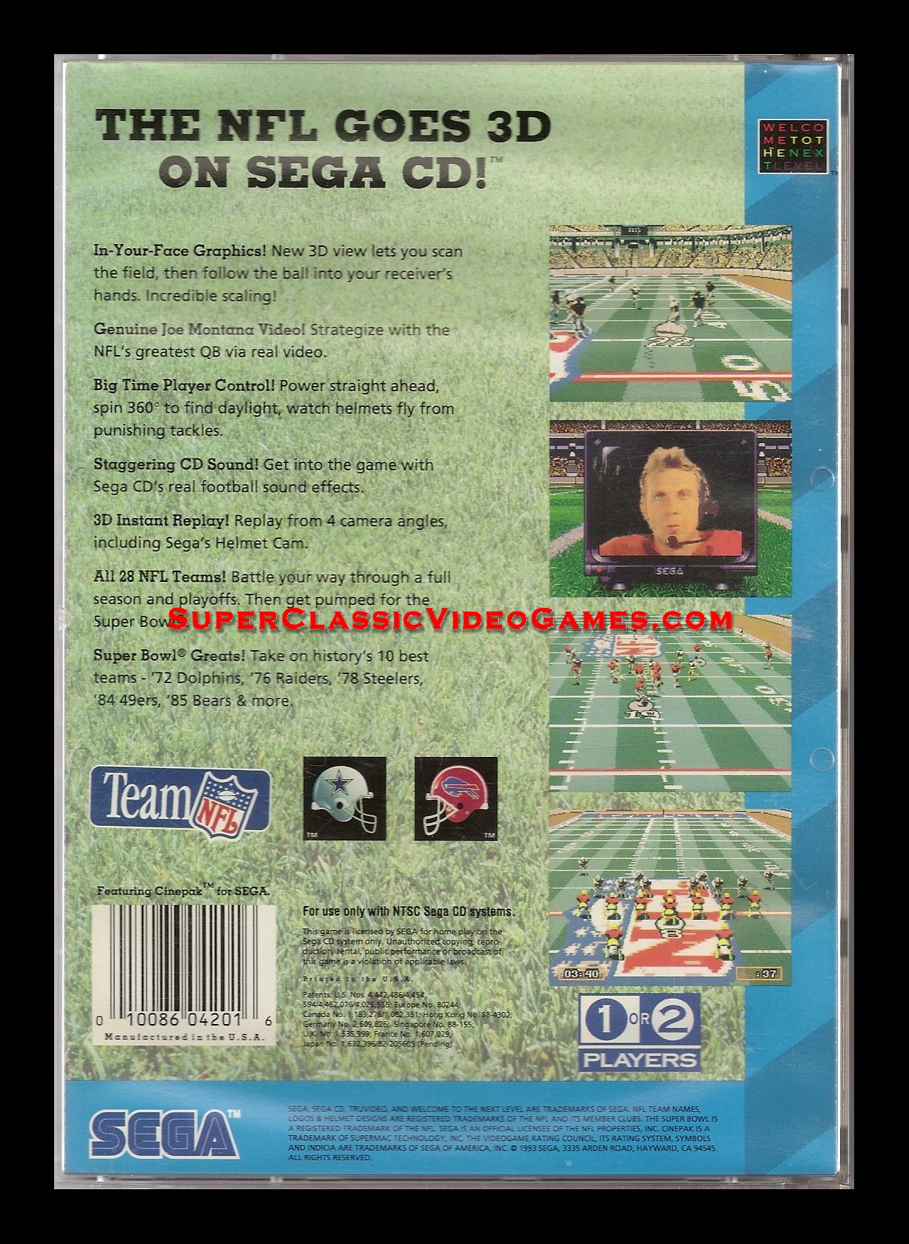 SEGA CD - JOE MONTANA'S NFL FOOTBALL back
