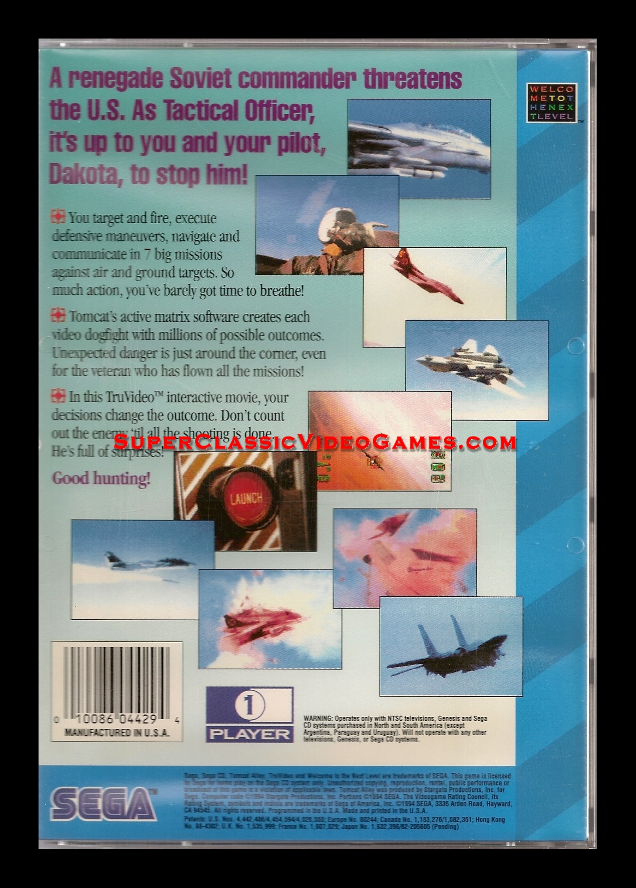 SEGA CD - TOMCAT ALLEY back