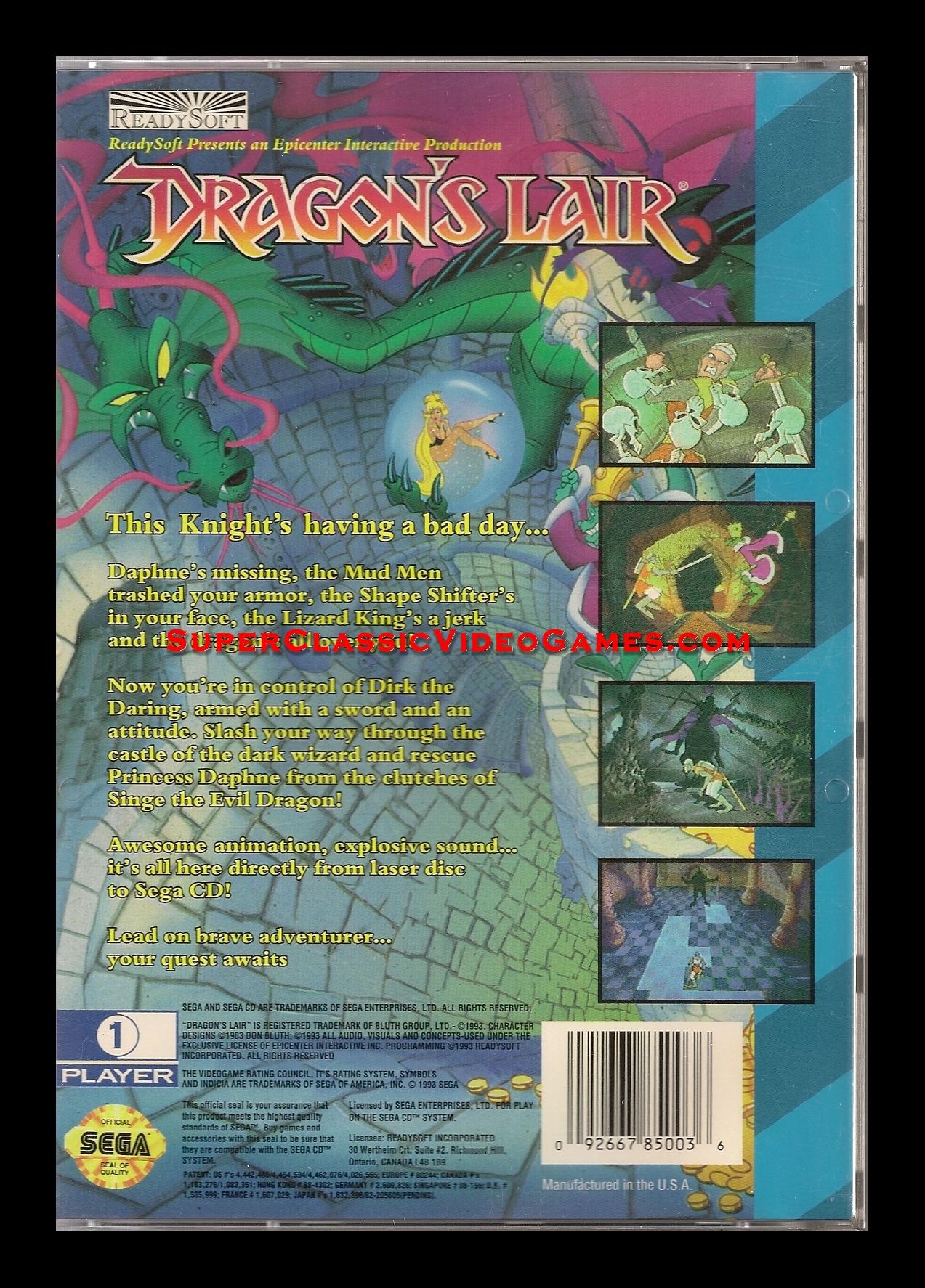 SEGA CD - DRAGONS LAIR back