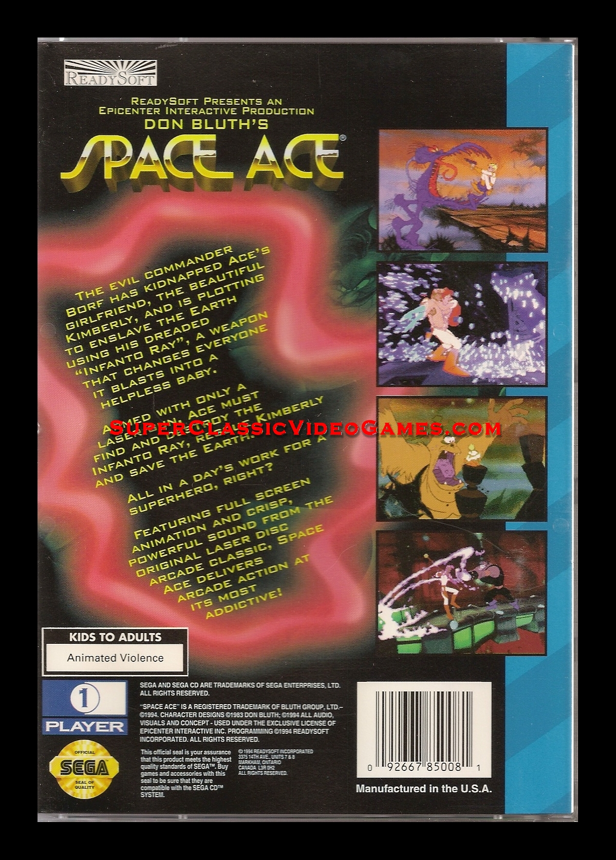 SEGA CD - SPACE ACE back