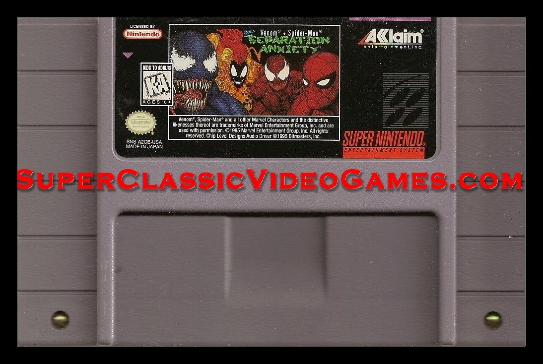 spiderman and venom cartridge for sale.