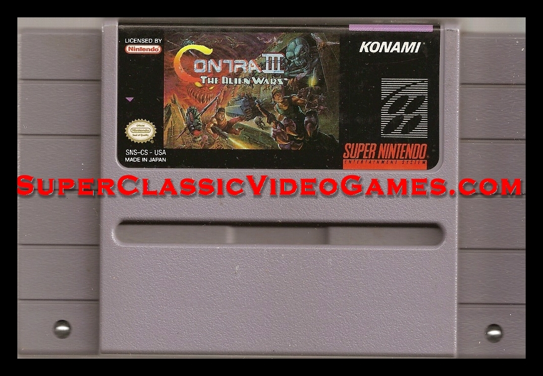 contra iii alien wards nintendo snes cartridge