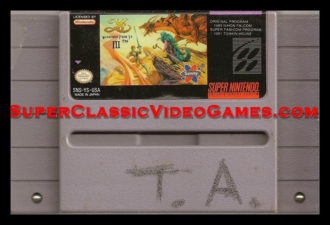 Ys III Wanders from Ys  Nintendo snes cartridge